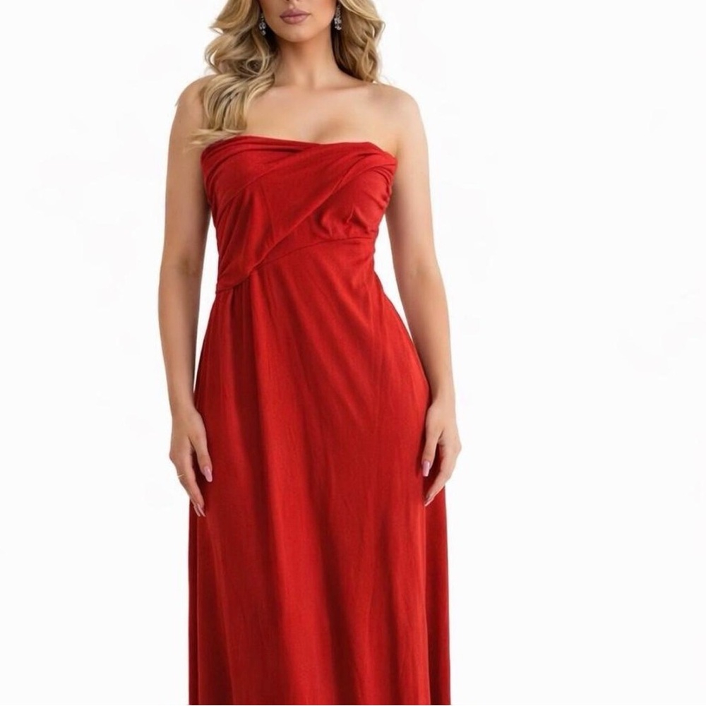 Bobeau Strapless Red Dress
